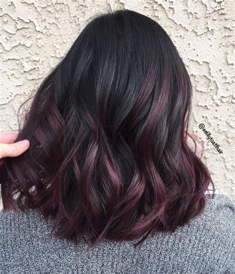 black to burgundy hair